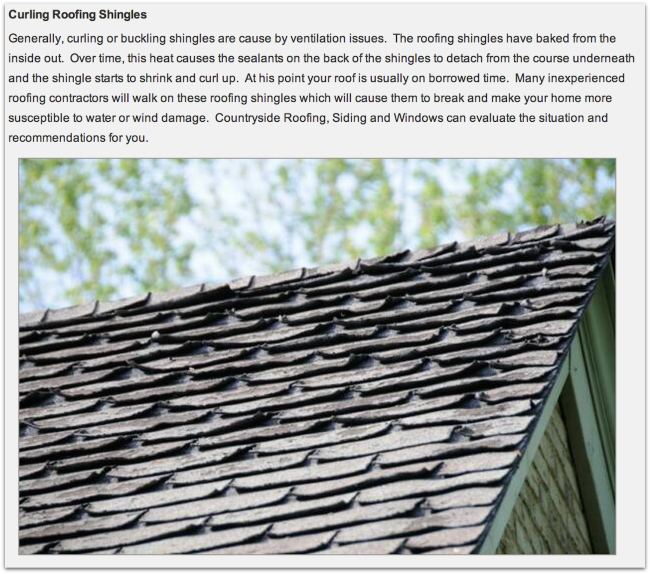 Curling roof shingles  problems by Drawdy Roofing